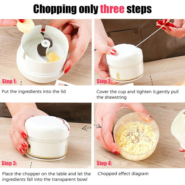 Mini Chopper Hand-power Food Chopper Mincer Mixer Blender