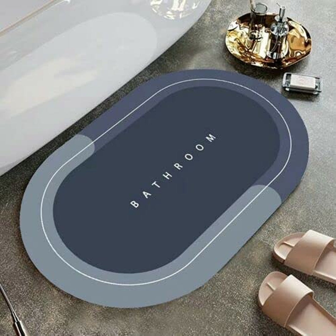 Nonslip Soft Rubber Bath Mat For Bathtub And Shower, Anti Slip Bacterial Anti Bacterial Machine Washable Pvc Bath Mat For Bathroom Bathroom Written Mat (random Color)