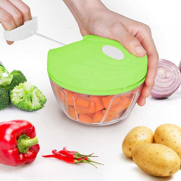 Speedy Chopper Manual Food Chopper For Vegetable| Fruits Nuts| Onions Chopper Hand Pull Mincer Blender Mixer Food Processor(random Colors)